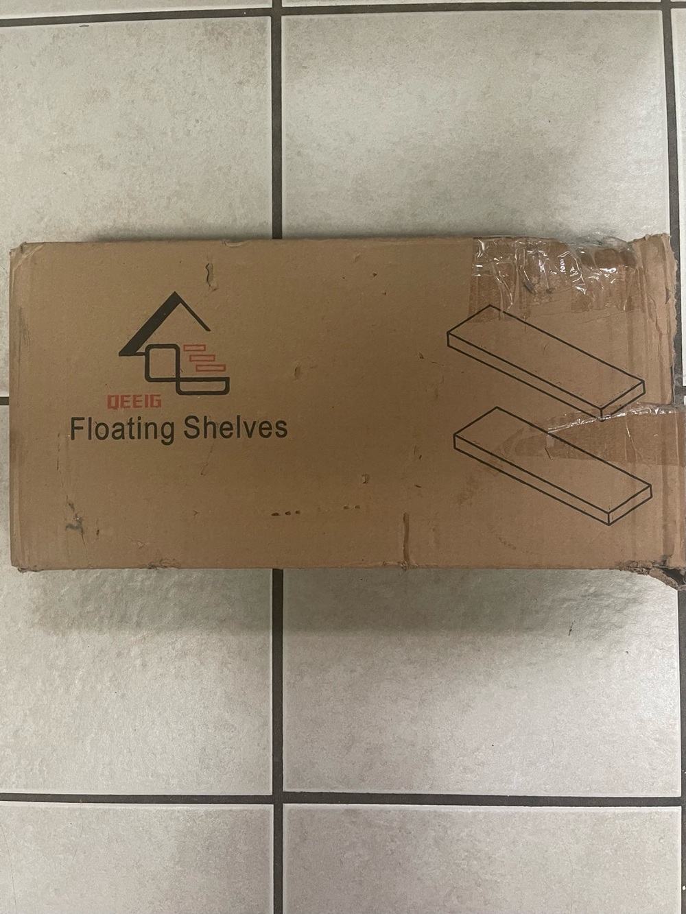Amazon Floating Shelves - Brown Cardboard Packaging